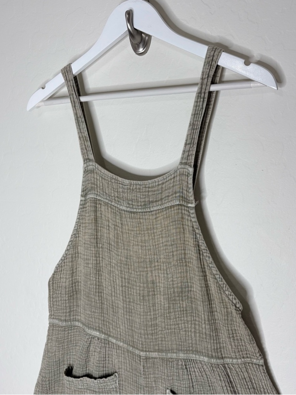 Anthropologie Maronie Gauze Overalls Jumpsuit Brown Gray Wide Leg Cotton Small - Picture 4 of 9